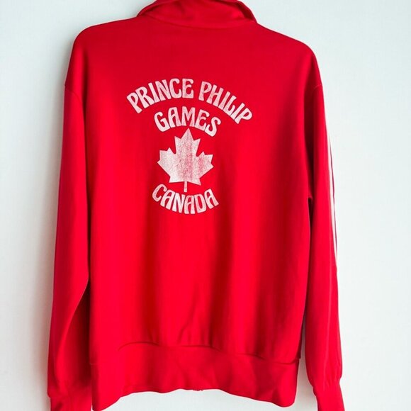 Vintage Adidas Prince Philip Games Canada Red Zip up Jacket M - Picture 3 of 7